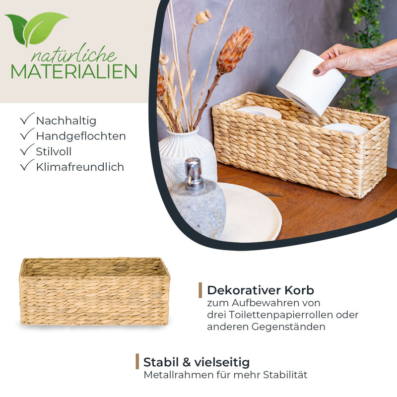 HMF Aufbewahrungskorb geflochten aus Wasserhyazinthe —