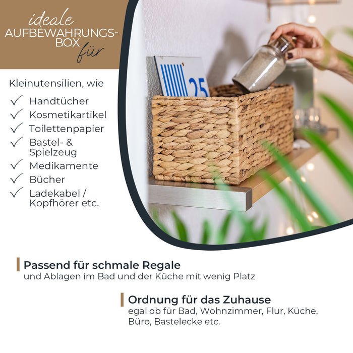Aufbewahrungskorb Badezimmer aus Wasserhyazinthe 38 cm von HMF 2 Stück