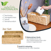 Aufbewahrungskorb Badezimmer aus Wasserhyazinthe 38 cm von HMF 2 Stück