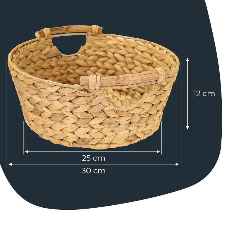 Runder Aufbewahrungskorb 30 cm mit Holzgriffen von HMF