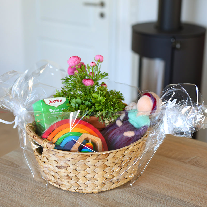 Runder Aufbewahrungskorb 30 cm mit Holzgriffen von HMF
