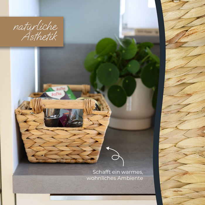 Flechtkorb aus Wasserhyazinthe mit Griffen 30 cm von HMF