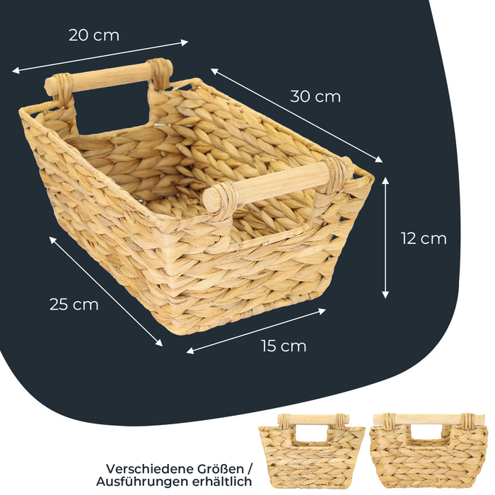Flechtkorb aus Wasserhyazinthe mit Griffen 30 cm von HMF