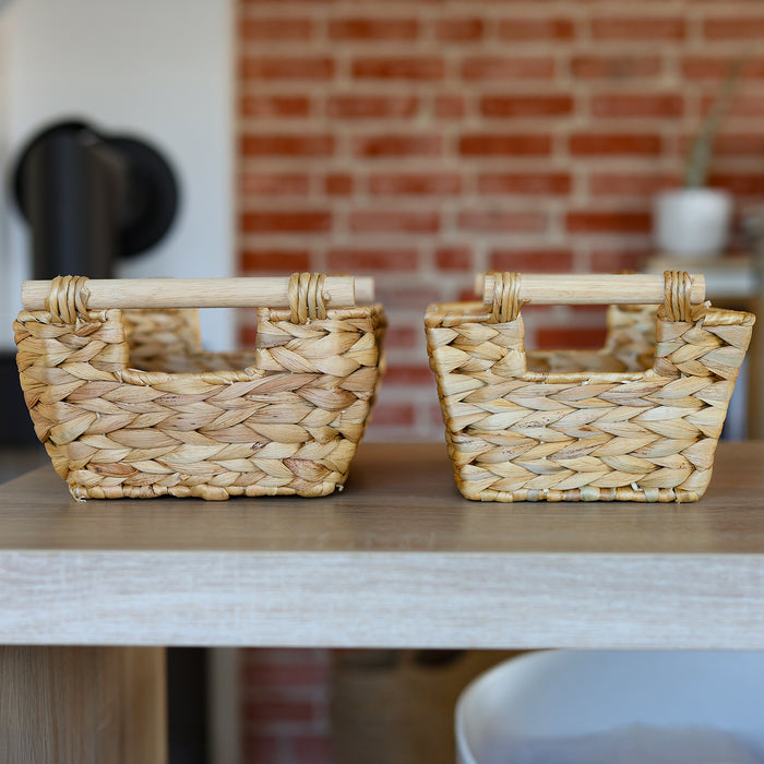 Flechtkorb aus Wasserhyazinthe mit Griffen 30 cm von HMF