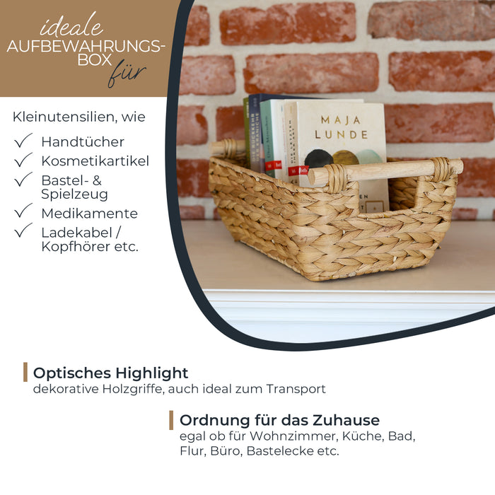 Flechtkorb aus Wasserhyazinthe mit Griffen 32 cm von HMF