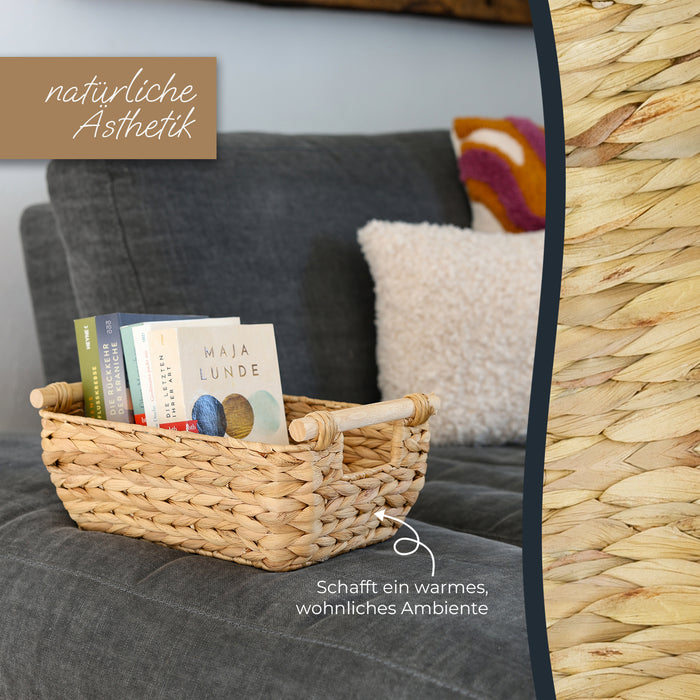 Flechtkorb aus Wasserhyazinthe mit Griffen 32 cm von HMF