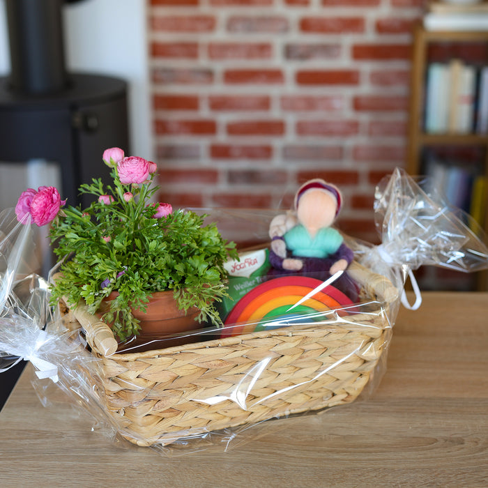 Flechtkorb aus Wasserhyazinthe mit Griffen 32 cm von HMF