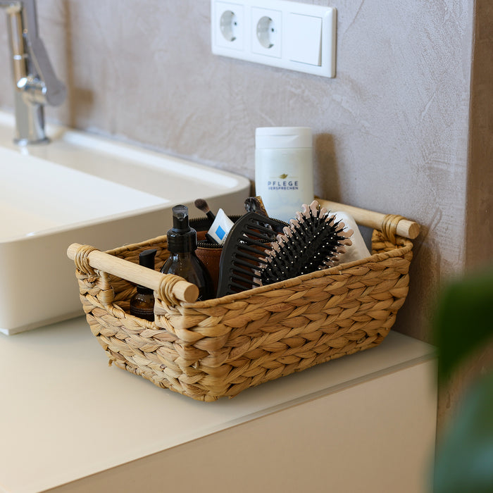 Flechtkorb aus Wasserhyazinthe mit Griffen 32 cm von HMF