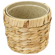 HMF 37280-14CM-S2 Nachhaltiger Blumentopf rund geflochten aus nachwachsenden Rohstoffen 2er Set 14 cm Durchmesser