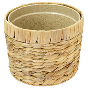 HMF 37280-19CM Nachhaltiger Blumentopf rund geflochten aus nachwachsenden Rohstoffen 19 cm Durchmesser