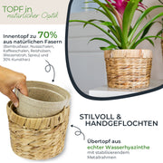 HMF 37280-19CM+25CM Blumentopf rund geflochten 19 + 25 cm Durchmesser, 2er Set