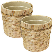 HMF 37280-25CM-S2 Blumentopf rund geflochten 25 cm Durchmesser, 2er Set