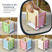 Zusammensteckbare Holzbox 25 cm Mehrfarbig Aufbewahrungsbox für Bücherregale mit einer Tiefe von 25 cm 2 Stück