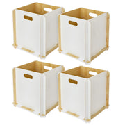 Zusammensteckbare Holzbox 32 cm Weiß Aufbewahrungsbox passend für Kallax und Expedit 4 Stück