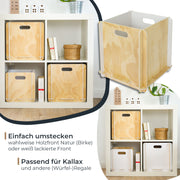 Zusammensteckbare Holzbox 32 cm Weiß Aufbewahrungsbox passend für Kallax und Expedit