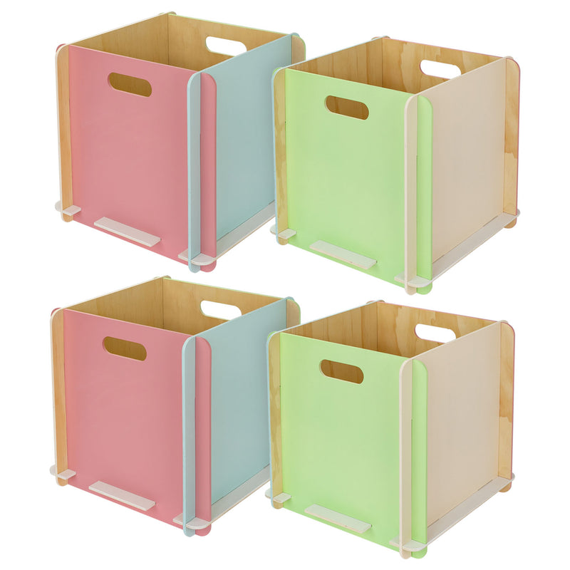 Zusammensteckbare Holzbox 32 cm Mehrfarbig Aufbewahrungsbox passend für Kallax und Expedit 4 Stück