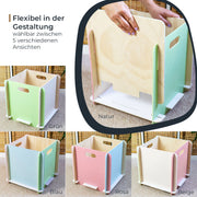 Zusammensteckbare Holzbox 32 cm Mehrfarbig Aufbewahrungsbox passend für Kallax und Expedit