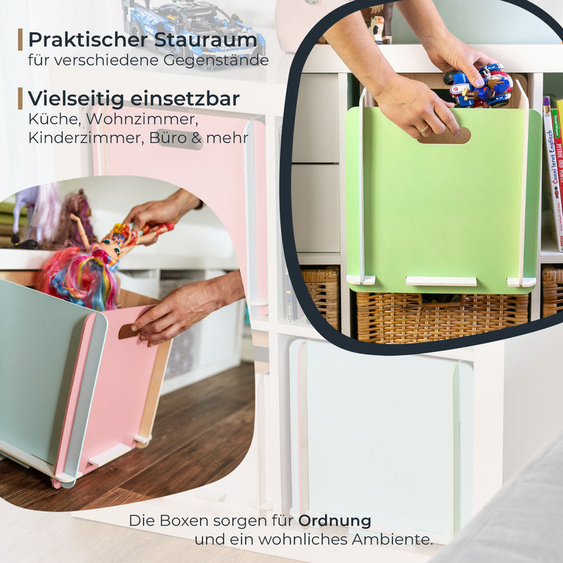 Zusammensteckbare Holzbox 32 cm Mehrfarbig Aufbewahrungsbox passend für Kallax und Expedit
