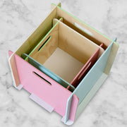 Zusammensteckbare Holzbox 32 cm Mehrfarbig Aufbewahrungsbox passend für Kallax und Expedit