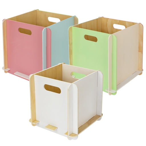 Aufbewahrungsbox Holz weiß für Kallax 32x32x32 cm