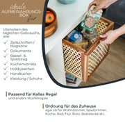 Aufbewahrungskorb aus Ratten mit Wiener Geflecht passend für Kallax Regal
