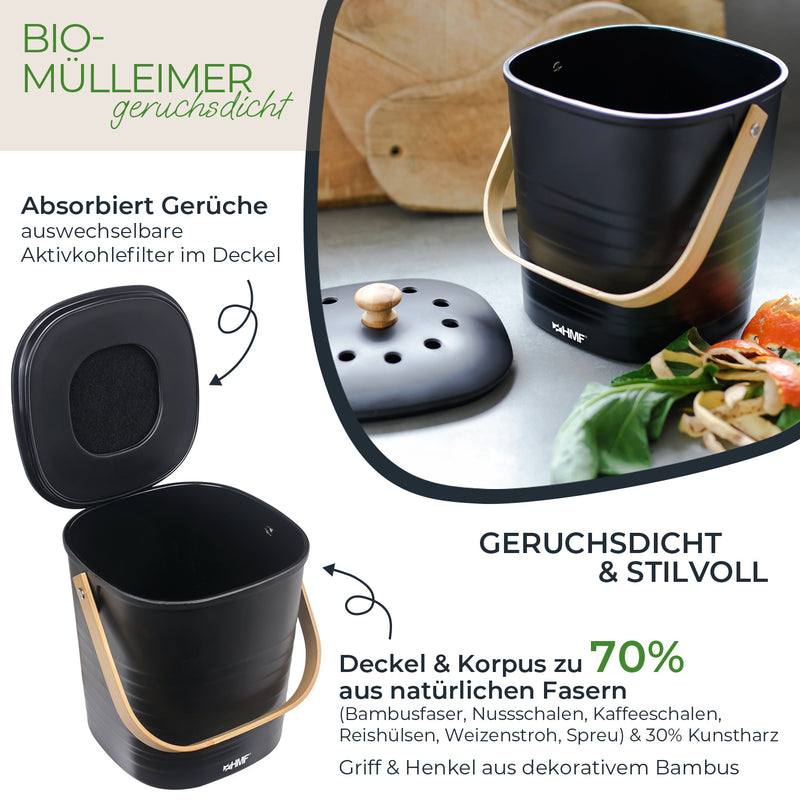 Biomülleimer, geruchsdicht, verschiedene Farben und Größen, HMF 3780
