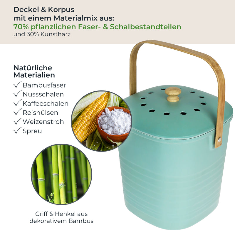 Biomülleimer, geruchsdicht, verschiedene Farben und Größen, HMF 3780