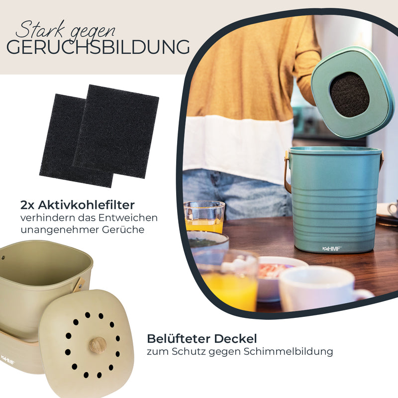 Biomülleimer, geruchsdicht, verschiedene Farben und Größen, HMF 3780