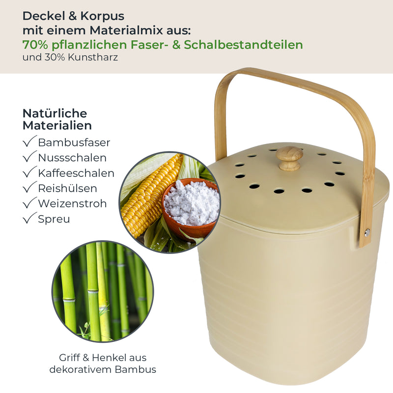 Biomülleimer, geruchsdicht, verschiedene Farben und Größen, HMF 3780