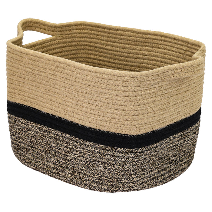 Aufbewahrungskorb mit verlängerten Griffen, HMF 39011-36CM-81, 36 x 30 x 25 cm, Schwarz-Honig