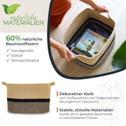 Aufbewahrungskorb mit verlängerten Griffen, HMF 39011-36CM-81, 36 x 30 x 25 cm, Schwarz-Honig