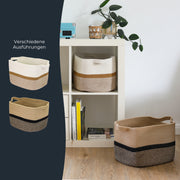 Aufbewahrungskorb mit verlängerten Griffen, HMF 39011-36CM-81, 36 x 30 x 25 cm, Schwarz-Honig
