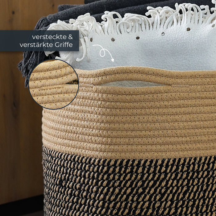Stoffkorb mit versteckten Griffen aus Baumwolle 31 x 31 cm passend für Kallax