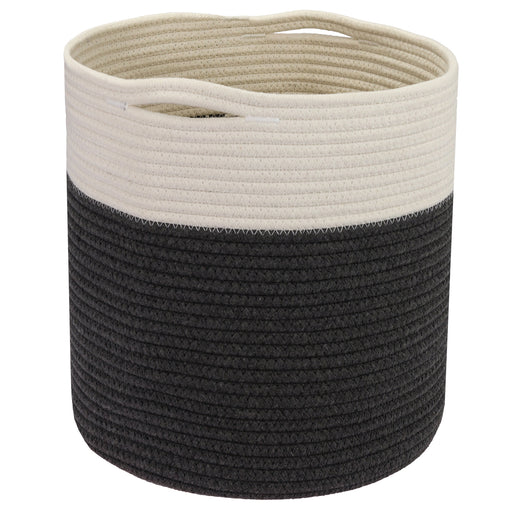 Stoffkorb mit versteckten Griffen aus Baumwolle passend für Kallax, 31 x 31 cm weiß-grau