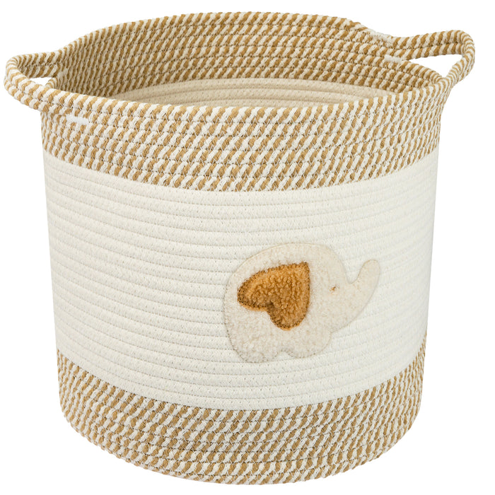 Aufbewahrungskorb aus Baumwolle, Elefant, HMF 39020-30CM-ELE, 30,5 x 30,5 cm