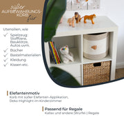 Aufbewahrungskorb aus Baumwolle, Elefant, HMF 39020-30CM-ELE, 30,5 x 30,5 cm