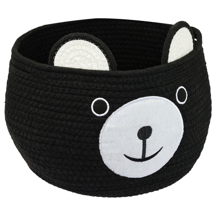 Aufbewahrungskorb mit versteckten Griffen, Korb für Kinderzimmer aus Baumwolle, Bär, HMF 39021, 30 x 24 cm