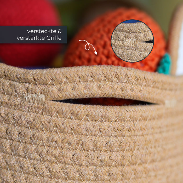 Aufbewahrungskorb mit versteckten Griffen, Korb für Kinderzimmer aus Baumwolle, Bär, HMF 39021, 30 x 24 cm