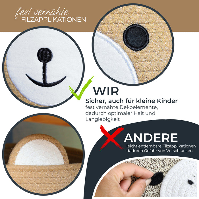 Aufbewahrungskorb mit versteckten Griffen für Kinderzimmer aus Baumwolle