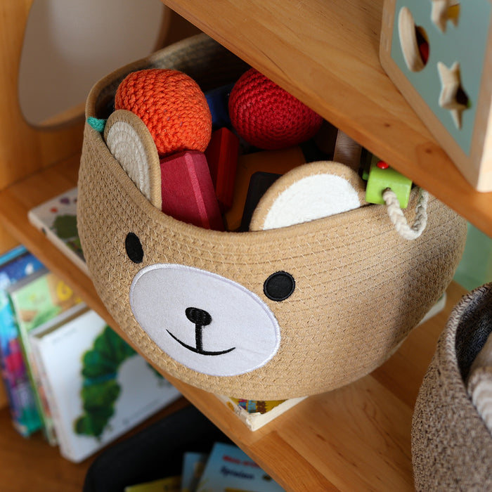 Aufbewahrungskorb mit versteckten Griffen für Kinderzimmer aus Baumwolle
