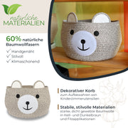 Aufbewahrungskorb mit versteckten Griffen für Kinderzimmer aus Baumwolle