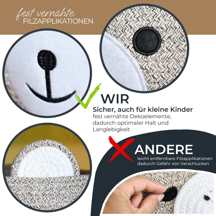 Aufbewahrungskorb mit versteckten Griffen für Kinderzimmer aus Baumwolle