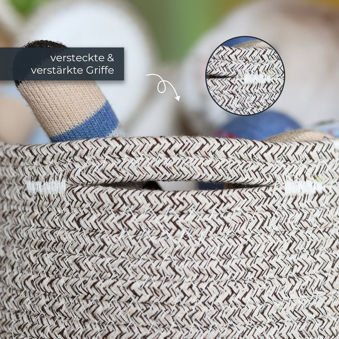 Aufbewahrungskorb mit versteckten Griffen für Kinderzimmer aus Baumwolle