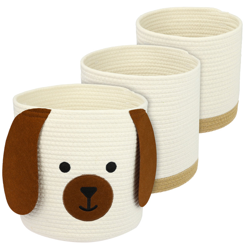 Aufbewahrungskorb aus Baumwolle, 3er Set, Hund, HMF 39022-HUN