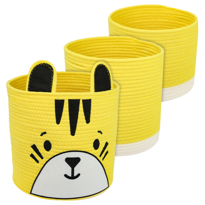 Aufbewahrungskorb aus Baumwolle, 3er Set, Tiger, HMF 39022-TIG