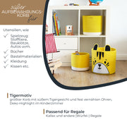 Aufbewahrungskorb aus Baumwolle, 3er Set, Tiger, HMF 39022-TIG