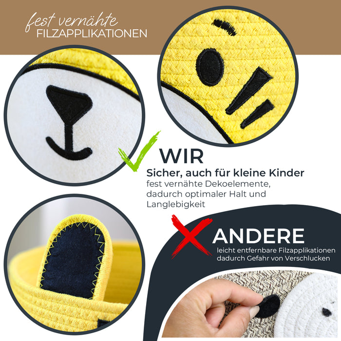 Aufbewahrungskorb aus Baumwolle, 3er Set, Tiger, HMF 39022-TIG