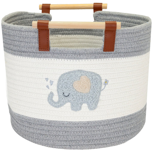 Aufbewahrungskorb aus Baumwolle, Elefant, HMF 39023-ELE, 30 x 24 cm