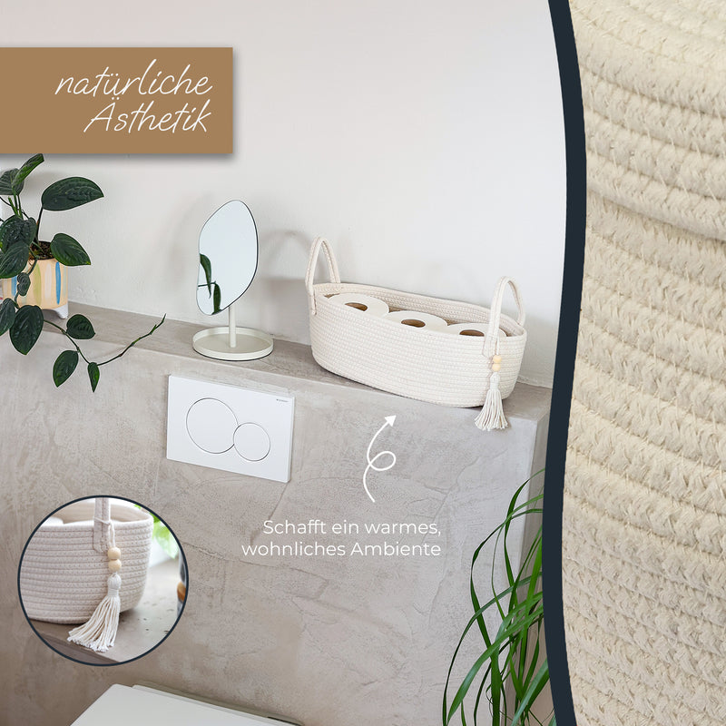 Baumwollkorb Badezimmer, Korb für Toilettenpapier, HMF 39030-38CM-30, 38,5x15,5x14cm