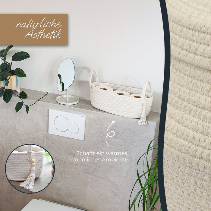 Baumwollkorb Badezimmer, Korb für Toilettenpapier, HMF 39030-38CM-30, 38,5x15,5x14cm